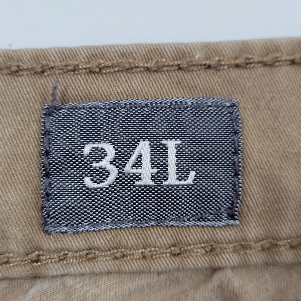 BKE Tyler Straight Pants Mens 34L Khaki Excellent‎ Casual Cotton Blend Stretch